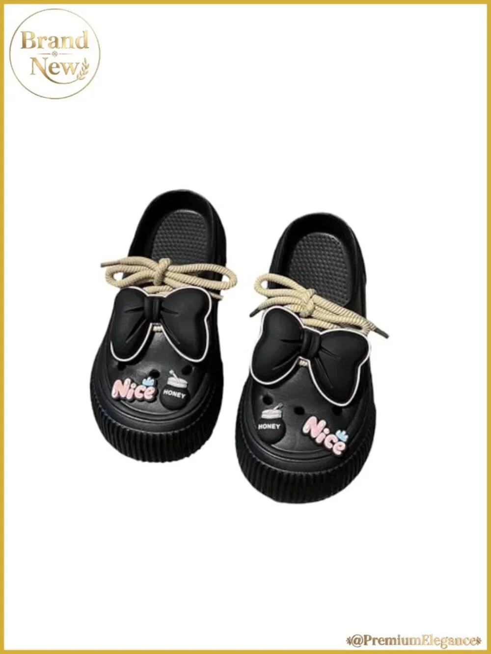 Women's Platform Slide Sandals Bow Flower Charms Comfortable Cushioned Footbed